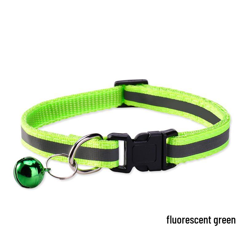 Reflective Adjustable Pet Collar with Bell for Cats & Dogs - Universal Fit, In Stock