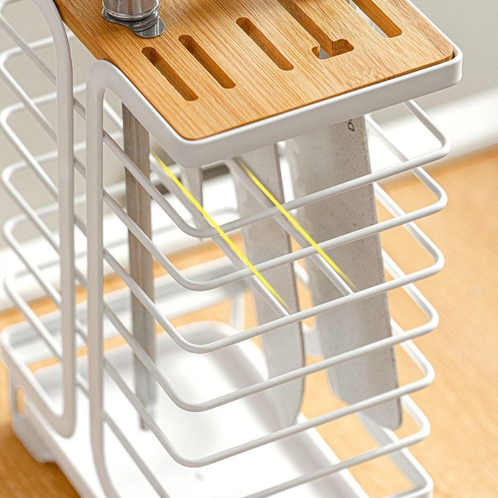 Ventilated Kitchen Cutter Holder Multiple Slots Cutter Storage Rack  Countertop