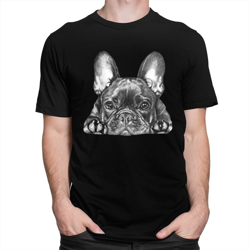 Custom Frenchie Dog French Bulldog T Shirt Men 100 Cotton Tshirt Casual Tees Streetwear Tshirt