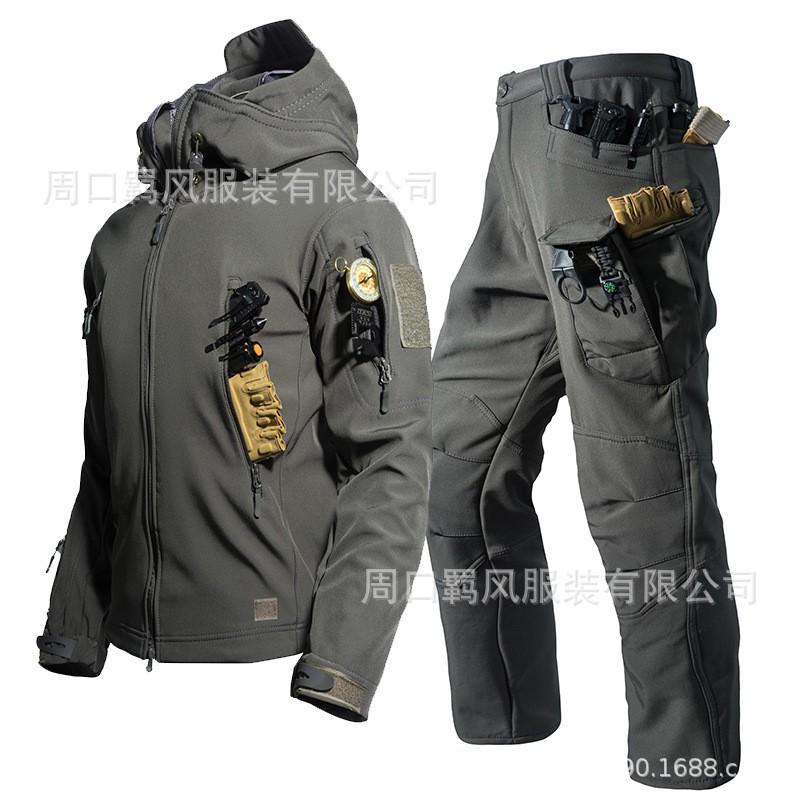 Breeze Sharkskin Suit Soft Shell Fleece Pants Men s Combat Military Fans S