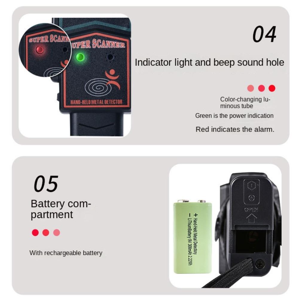 Water-Resistant Pinpointers Gold Searcher Handheld Depth Metal Detector Sensor Scanner Waterproof