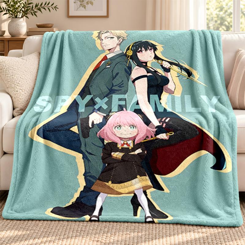 Spy x Family Decke Flanelldecke Weiche Gemütliche Plüschdecke für Sofa Bett Leichte Heimdekoration Outdoor Camping