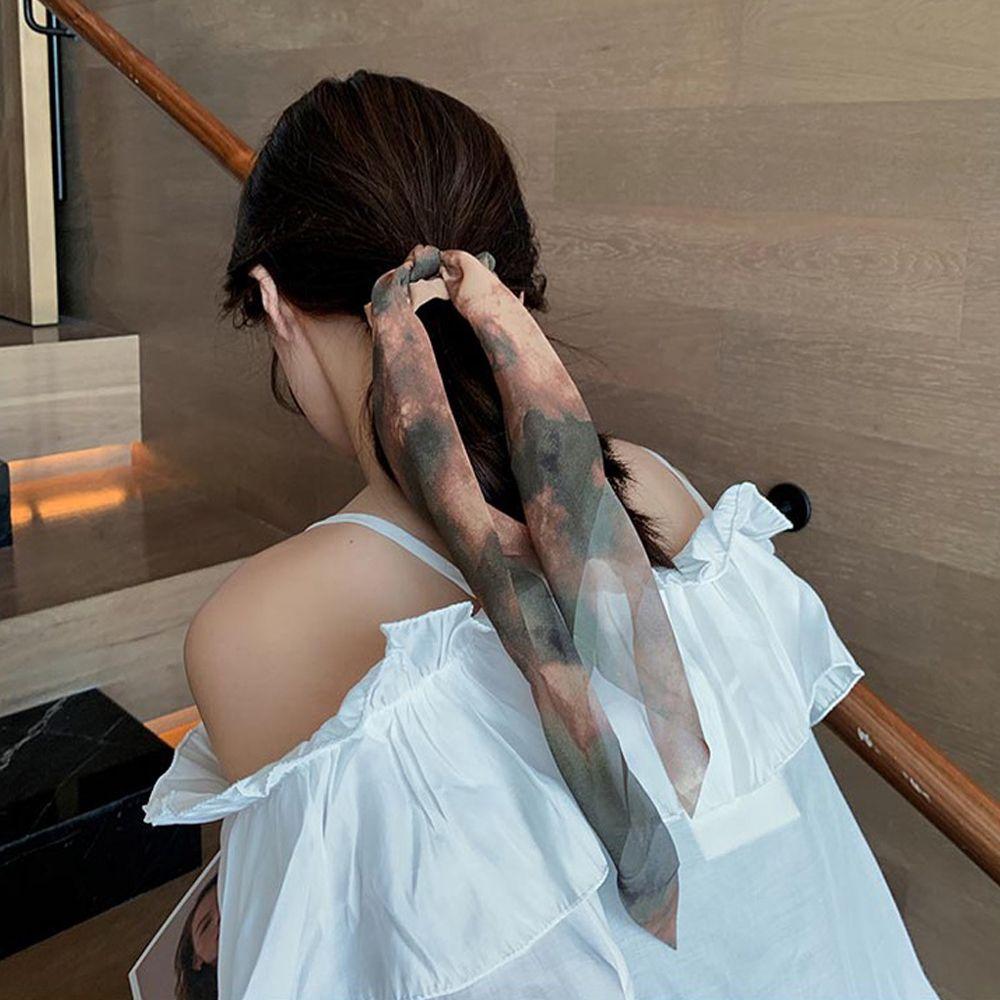 New Streamer Hair Accessories Women Bow Tie dye Scrunchies Ribbon Hair Bands Hair Ropes Hair Ties