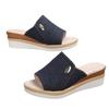 New Large-sized Wedge Heel One-shoulder Shoes Wedge Heel Sponge Thick-soled Flip-flops