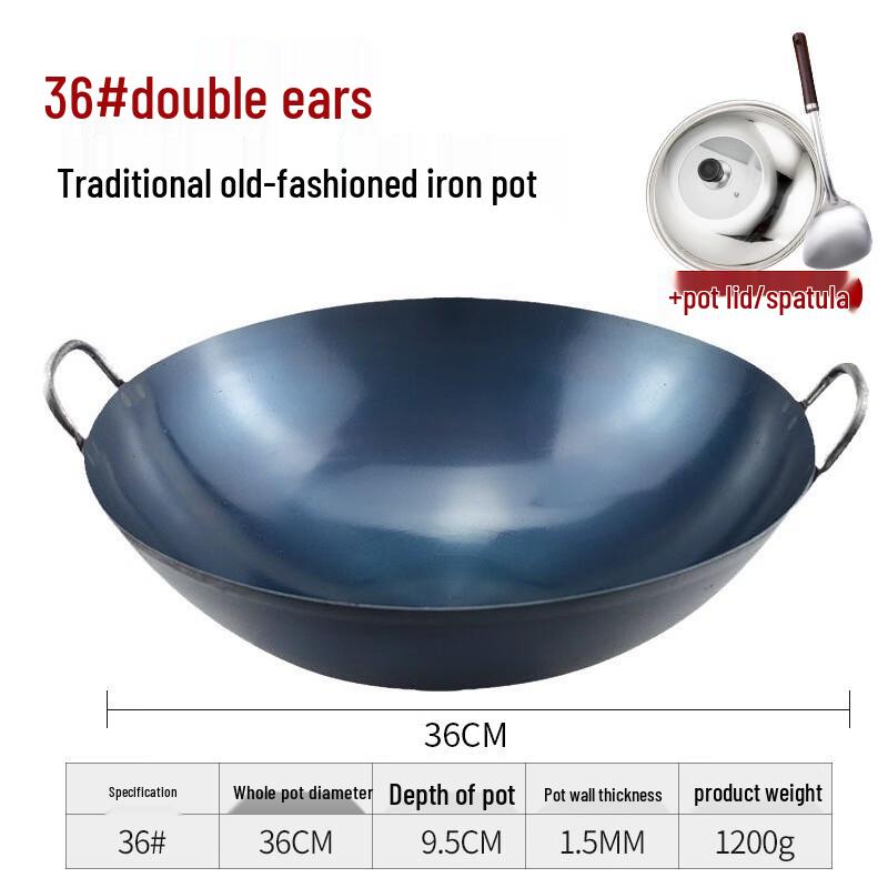 Lijia Commercial Double-Handle Iron Wok