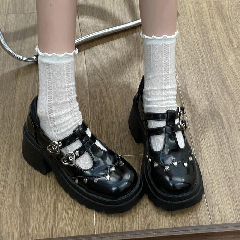 Mode 2025 Neuer Damen-Sommerstil Dicke Absätze High Heels Runde Zehen Modischer Stil Schuhe Dicke Sohle Mary Janes