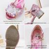 Girls' Crystal High-Heeled Sandals - Elsa Princess Style for Summer 2024
