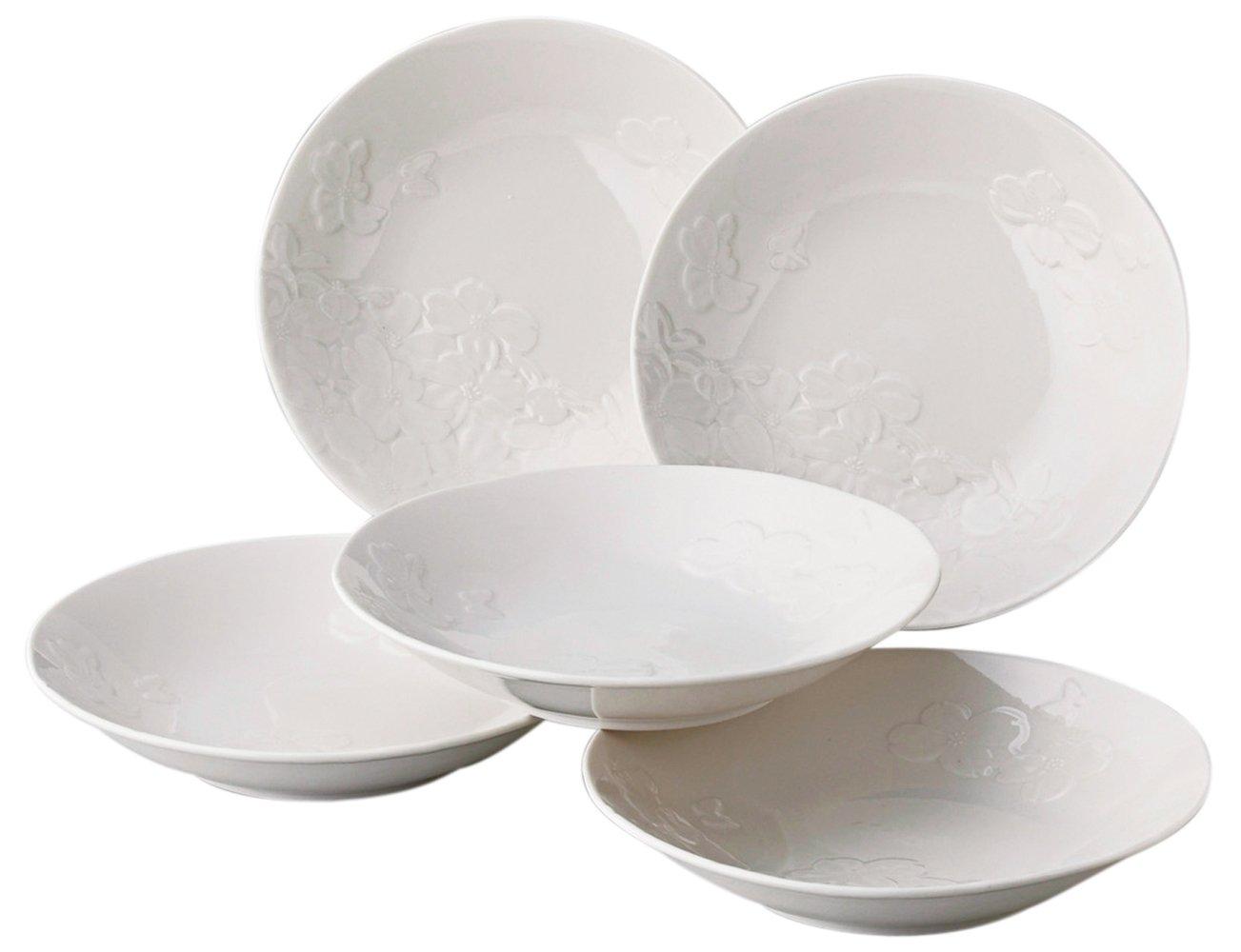 

Yamakasyoten Hanaemori Hanamizuki Plates Set of 5 Multi-Purpose MB5201-411 білий