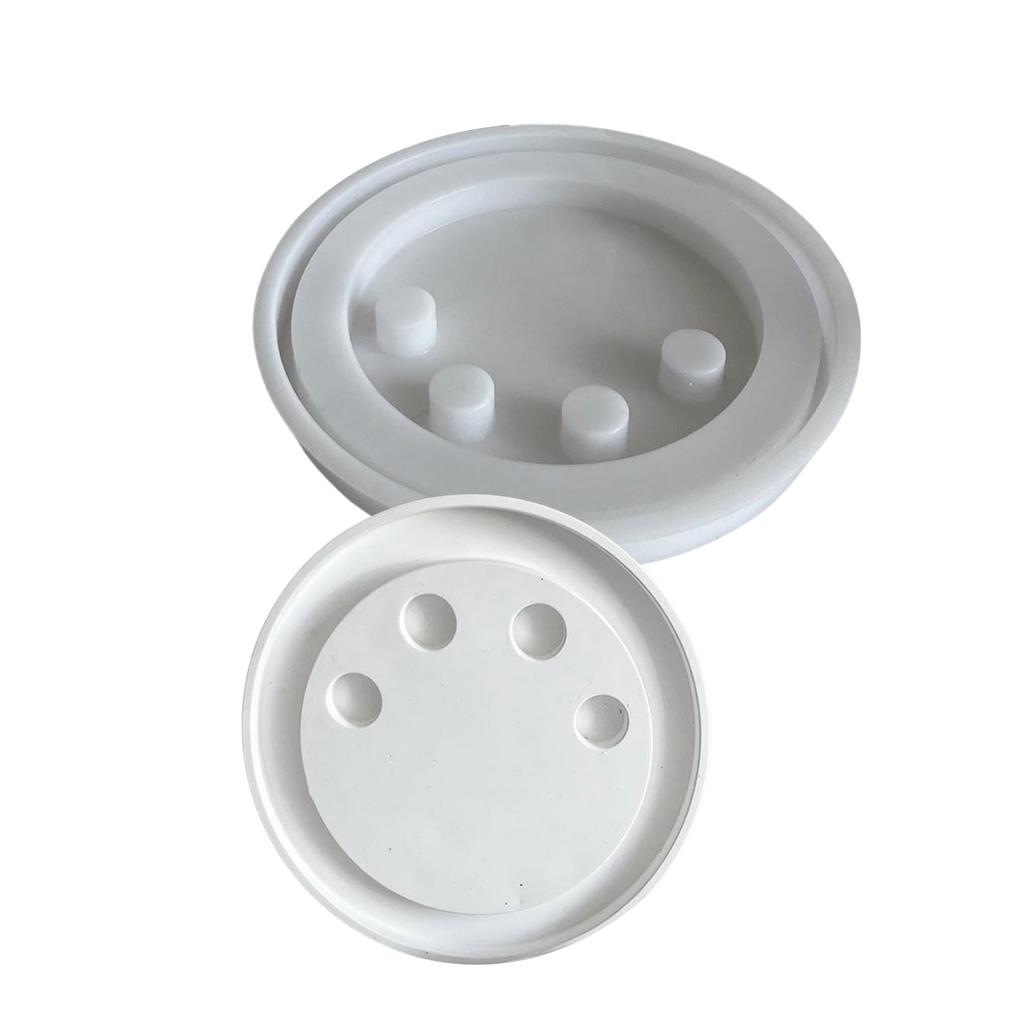 Round Resin Castes Sturdy Silicone Mold for Unique Concrete Candle Holders Accessory for Home Accent Decoration