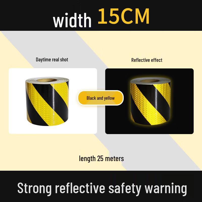 Black & Yellow Reflective Hazard Tape