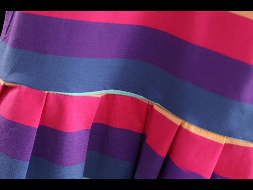 Stylish Summer Dress for Toddler Girls (1-3 Years) - Striped Lapel, Short-Sleeved, Pleated Skirt