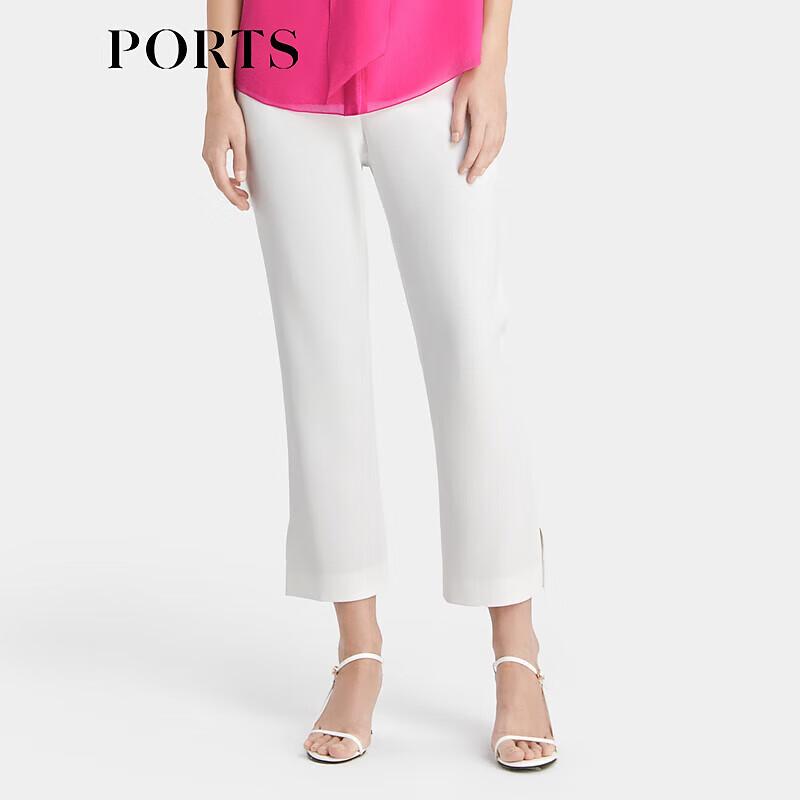 PORTS Women's Milk White Cropped Trousers