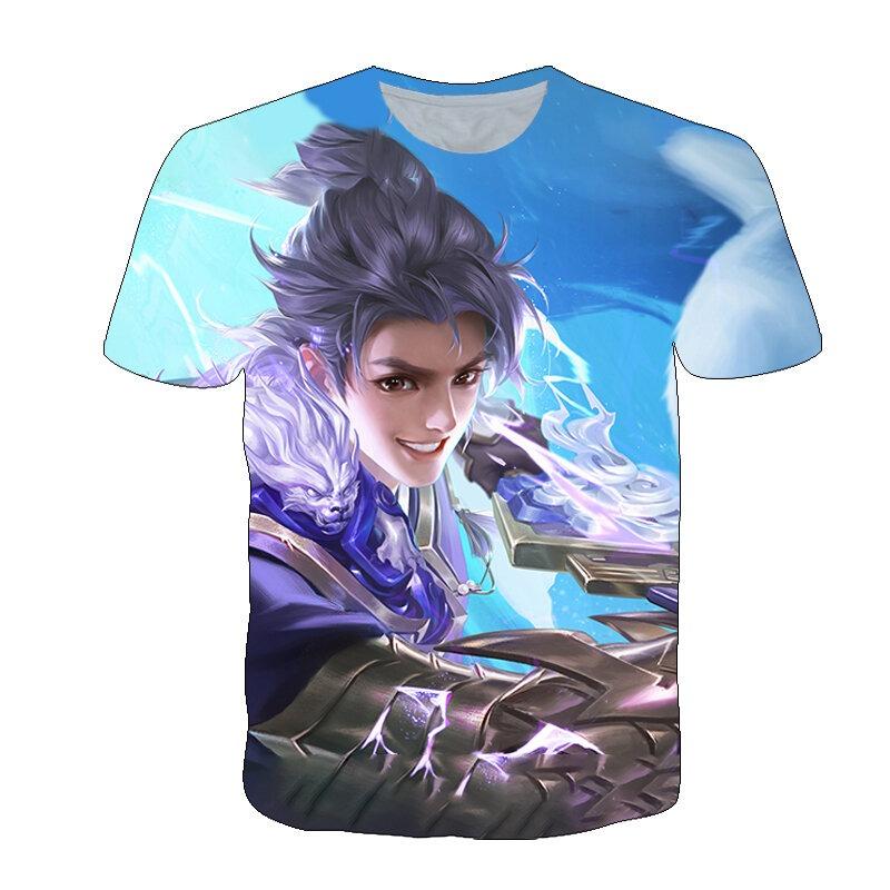 New short sleeved T-shirt with King of Glory print, youthful and fashionable round neck