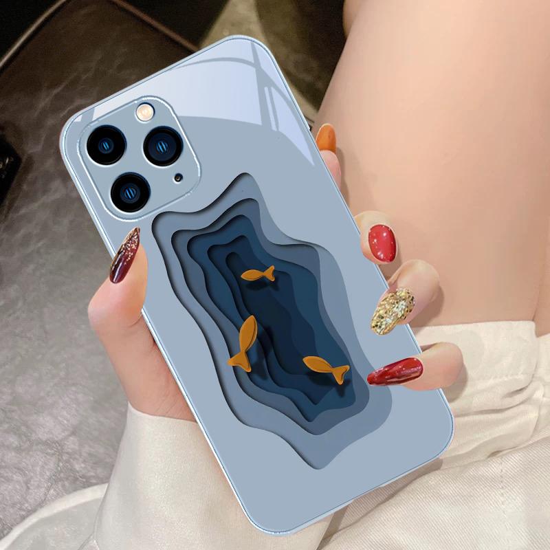 Der Mond und Astronauten für iPhone 16 Pro Max 15 Pro 14 13 12 Mini 11 XS M Ax XR 7 8 Plu SE 2022 Hartglas-Handyhülle