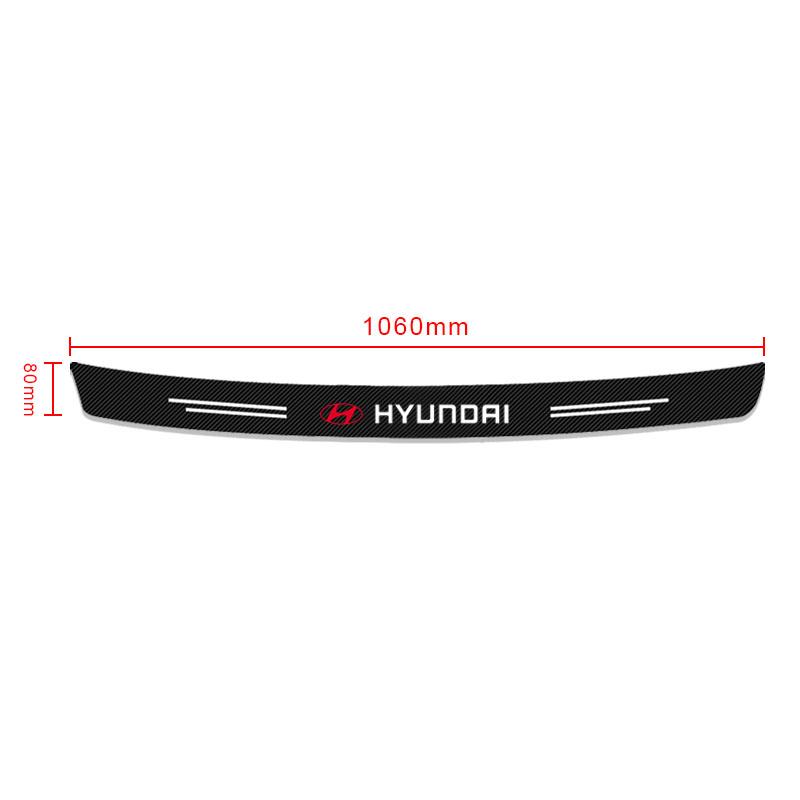 1pcs Carbon Fiber Car Trunk Rear Bumper Sticker Guard Plate Protector For Hyundai Logo IX35 Bayon Kona I30 ElantraSolaris Palisade