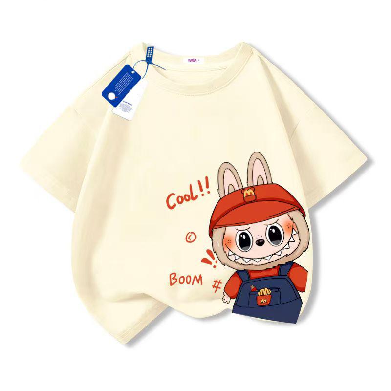 LABUBU Child Casual 3D Print Cartoon Anime Kids T-Shirt Summer Short Sleeve Tee Girl Boy T-Shirt Tops