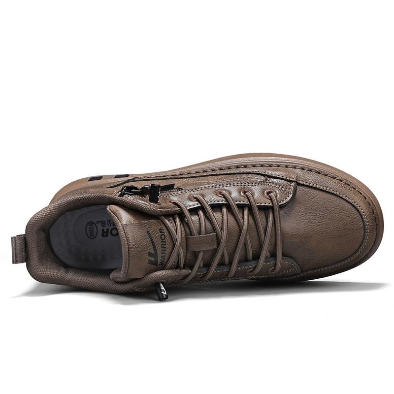 Warrior Thick Sole Trendy Comfortable Versatile Slip Resistant Shock Absorbing Wear Resistant Low Top Skate Shoes Men Sneaker Brown WXP(WZ)-243803