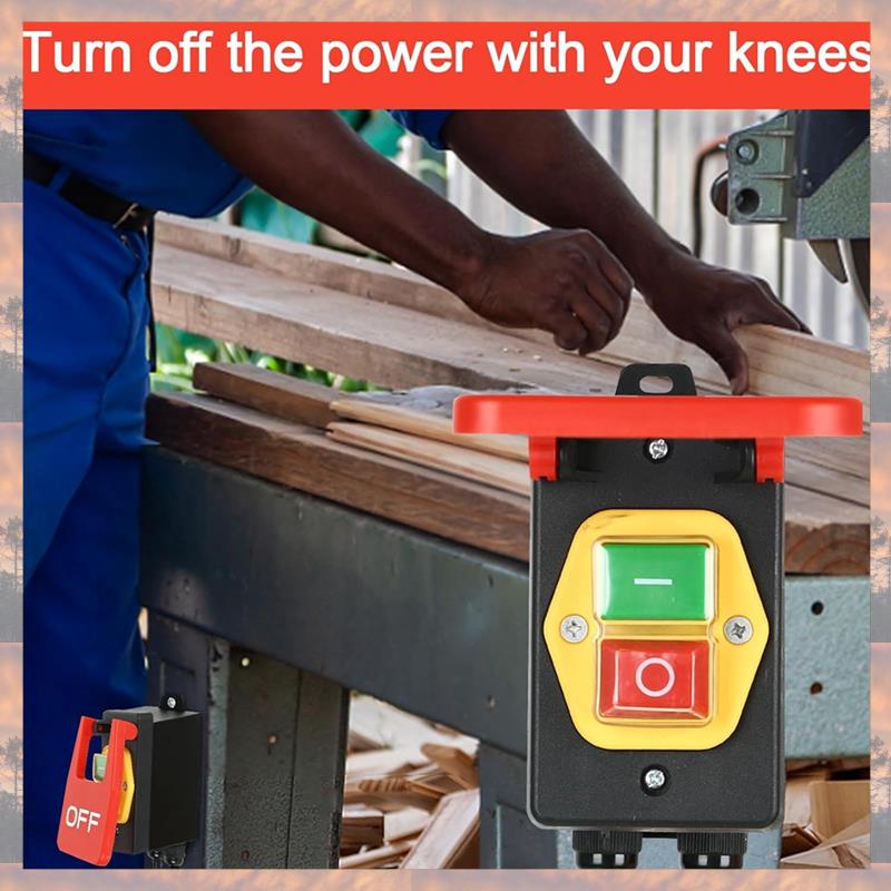 2025 Trend 220V Single-Phase On/Off Switch, Safety Switch, Zero Voltage Switch With Socket, Emergency Off Switch EU Plug