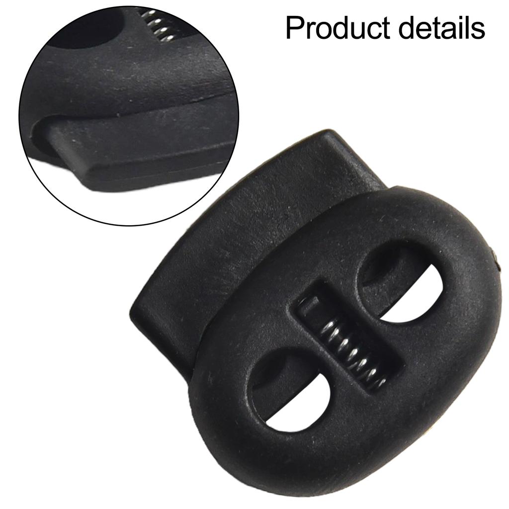 Plastic Dual Hole Rope Stopper Compatible with 5mm Round Drawstrings for Hoodie Cords Backpack Straps Tent Lines and Sportswear