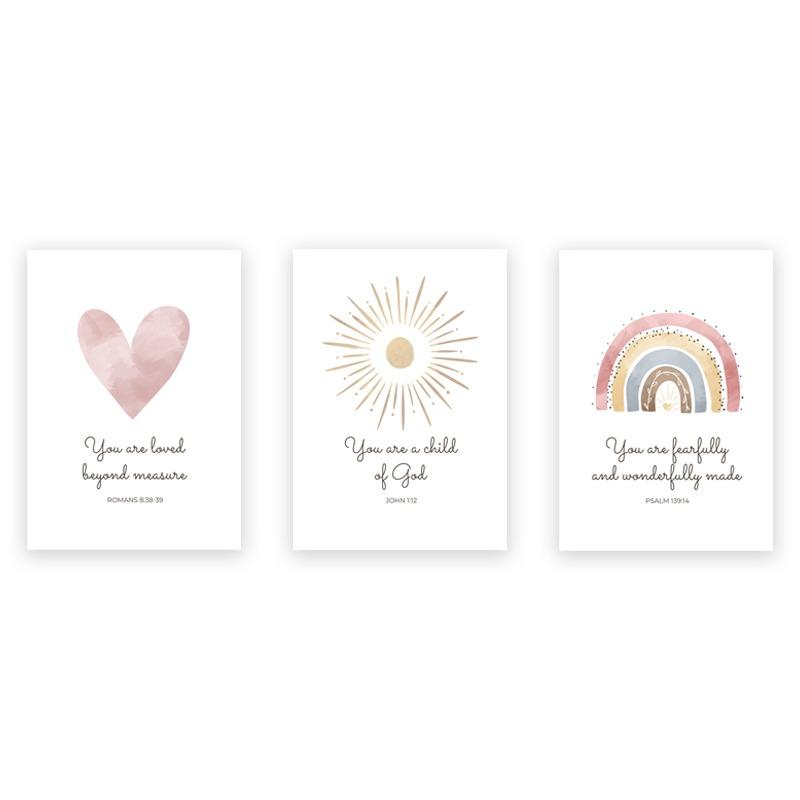 Christian Girl Nursery Wall Art Prints Bible Verse Poster Child of God Quote Canvas Painting Girl Gift Bay Girls Room Wall Decor