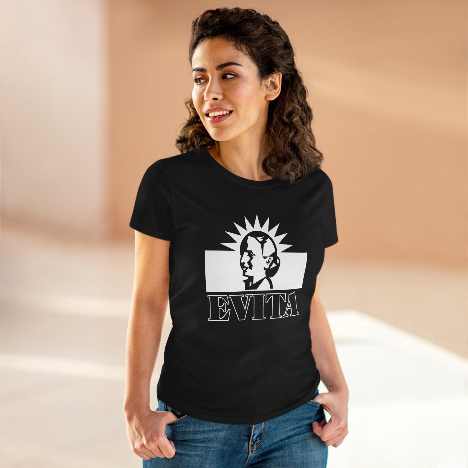 EVITA Famous Broadway Musical Show Women s Red Black Navy T-Shirt Size S to 3XL S
