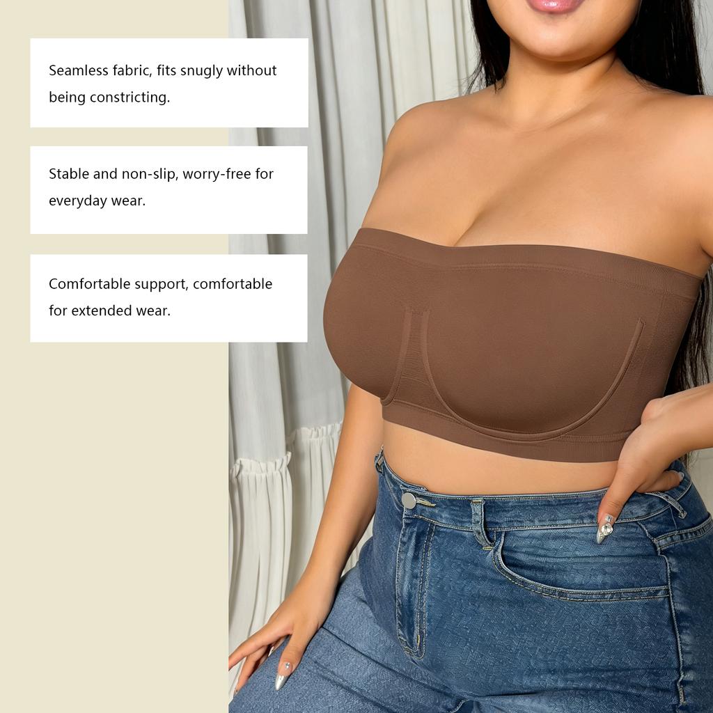Zeriluna Strapless Non-slip Bandeau Bra Highly Elastic and Comfortable Off-shoulder Clothing Available In Multiple Colors