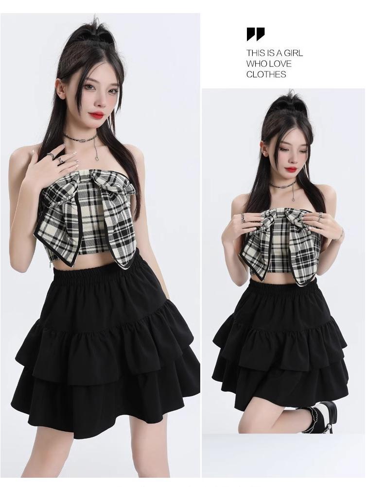 Women's Summer Ballet-Style High-Waisted Ruffled Mini Skirt