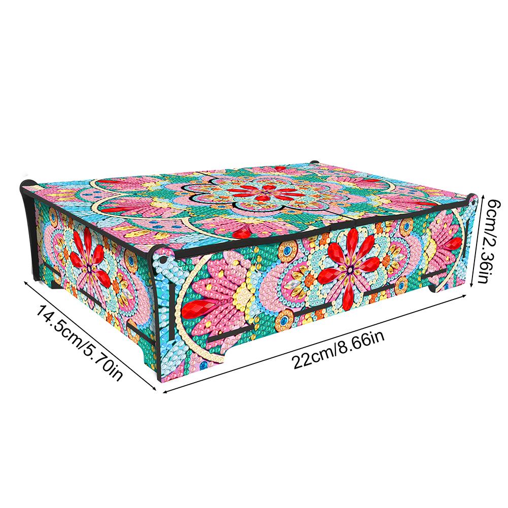 DIY Diamond Art Wooden Box Diamond Painting Wooden Storage Box DIY 5D Craft Jewelry Box for Bracelets Necklaces Earrings