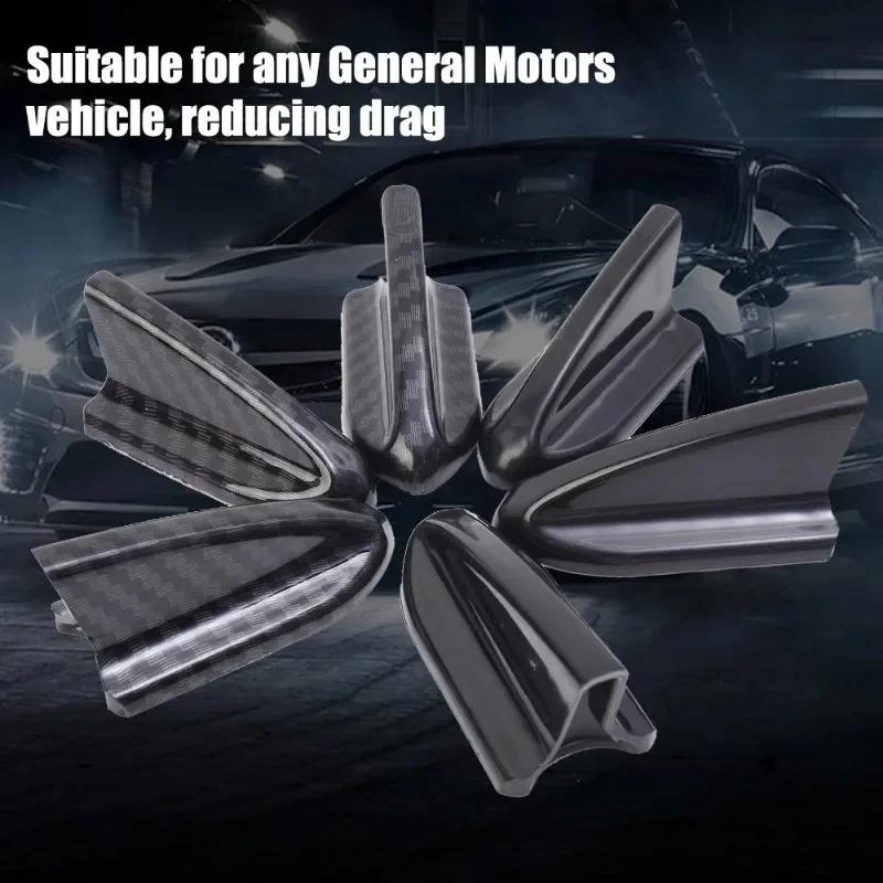 6 stk UV-beskyttet & Værbestandig 6 stk Svart Bil EVO-Stil PP Tak Hai Finner Spoiler Vinge Sett Vortex Generator Hai Antenne