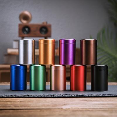 Boîte à thé hermétique en alliage d'aluminium anti-odeurs Mini pot de stockage d'herbes Contenant de stockage de café portable Bocal à thé étanche
