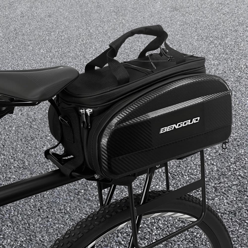 Bike Panniers with Reflector & Shoulder Strap Saddle Seat Bag Carrier Bicycle Rear Seat Pouch for Commuter Travel Outdoor
