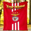 1pc Personalized Name B-Benfica Theme Blanket - Digital Print, Polyester, Cozy for All Seasons, Perfect for Outdoor, and Travel