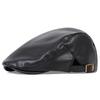 Men Retro Pu Leather Newsboy Caps British Painters Hats Spring Autumn Side Adjustable Flat Cap Hip Hop Berets