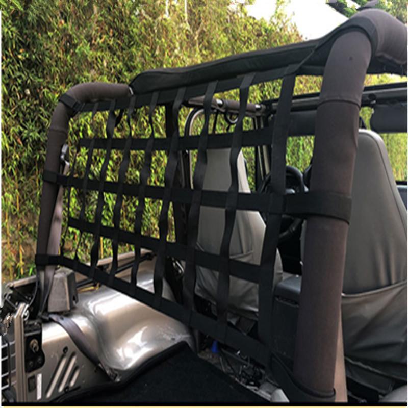 Střešní síť do auta Pro Jeeps Wranglers Odolná sluneční clona Měkká střešní síť Vnější síťovaný úložný prostor Horní kryt Síťka do auta Postel pro náklad