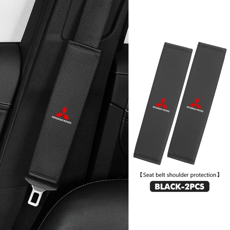 For Mitsubishi Universal Car Seat Belt Buckle Shoulder Pad Protective Cover Outlander Lancer L200 ASX Pajero Grandis Eclipse