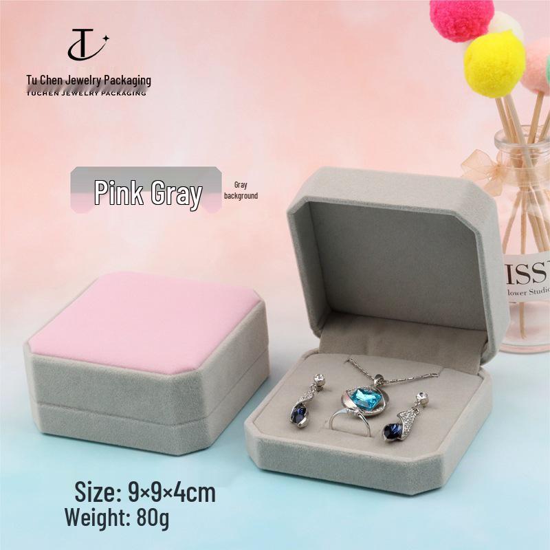 Velvet Octagonal Jewelry Box: Multi-use Storage for Rings, Earrings, Necklaces