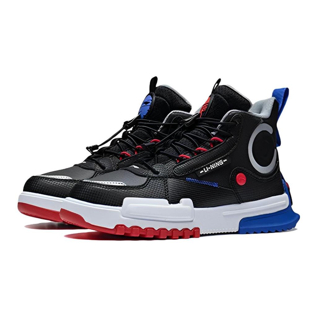 Li Ning Reflective Casual High-Top Sports Shoes Kids Sneakers Black YKCS144-11