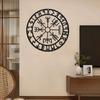 Metall Wikinger Wanddeko, Nordische Metall Wikinger Wandkunst für Schlafzimmer Wohnzimmer Zuhause, Schwarzes verwittertes Metall Kompass Kunstwerk
