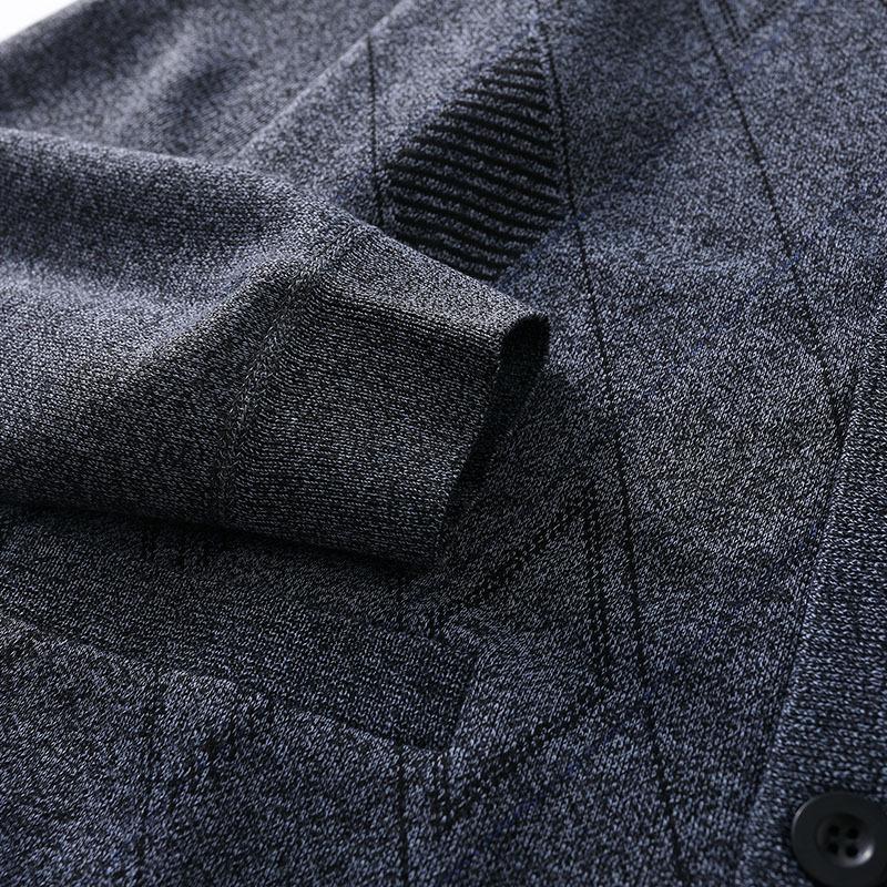 Men S V Neck Loose Knit Cardigan Sweater For Middle Aged Dad