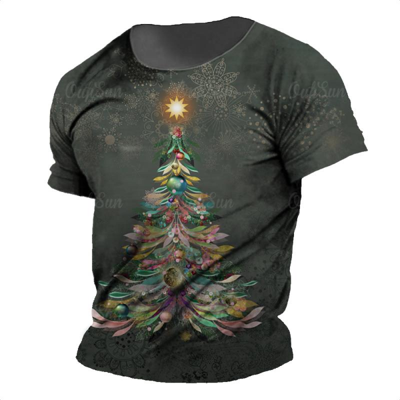 Christmas O-Neck Men's T Shirts 3d Print Short Sleeve Man Tees Tops Holiday Male Casual Oversized Shirts High Quality Clothing