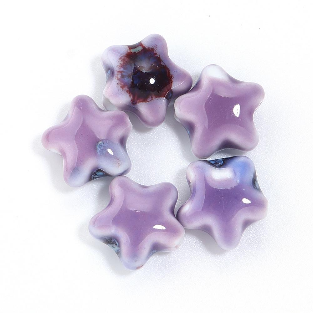5pcs/lot Colorful Star Beads Ceramic Beads For Making Jewelry Porcelain Spacer Beads Bracelet Necklace Charms DIY Accessories