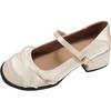 White French round head light mouth thick high heel single shoes women's summer 2025 new with skirt heightening soft sole Mary Jane shoes