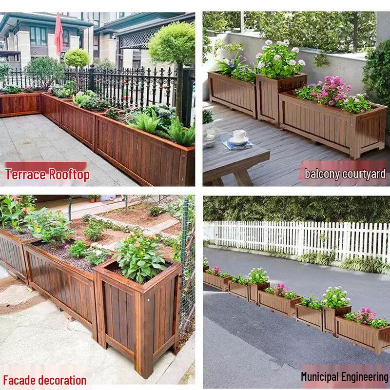 Qiu Qiao Outdoor Anti-Corrosion Wood Planter Kit