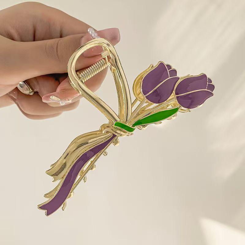 Golden Wheat Ear Metal Hair Clip - Elegant Bun Hairstyle Accessory and Gift