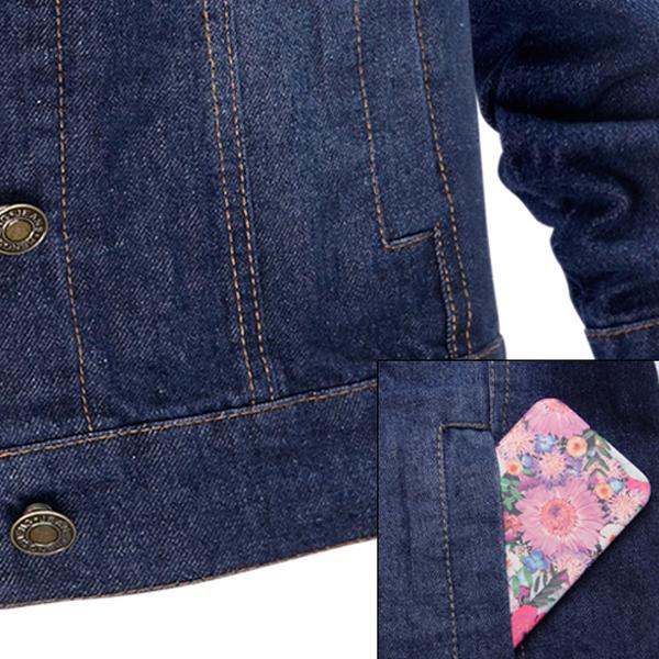 Blaue kurze Jeansjacke mit Taschen Damen Boyfriend-Jeansmantel Streetwear Vintage Herbst Basic Mäntel Oberbekleidung