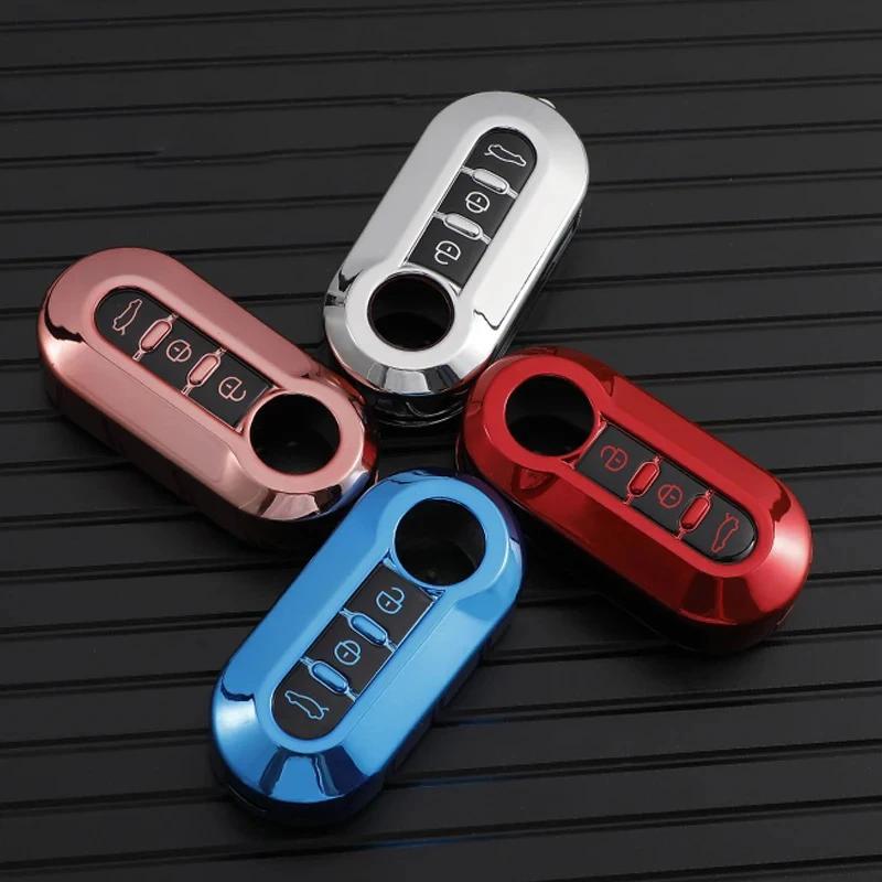 3 Buttons Tpu Car Flip Key Case Cover For Fiat Ducato 500 500L Panda Grande Punto Lancia Musa Auto Shell Fob Key Cover Key Shell