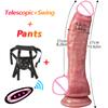 10.6in Long Realistic Dildo Vibrator Penis Telescopic Swing Heating Silicone Dildo Female Remote Control Vibrators for Women Men