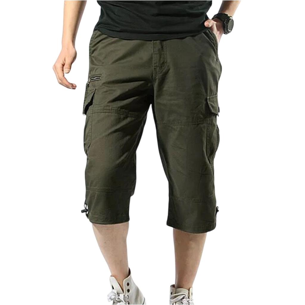 Herren Locker sitzende Shorts mit mehreren Taschen, Outdoor Casual Cropped Pants