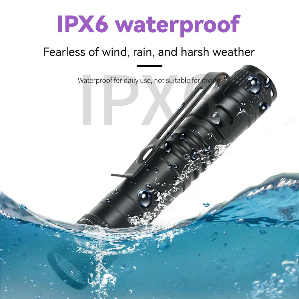 Mini LED UV Light 395nm Ultraviolet Light With Clip Portable Pet Urine Stains Detector Waterproof LED Handheld Flashlight