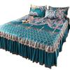 3Pcs/Lot  Bed Dress Lace Set  Full King Queen Double Beds Cotton Bed Sheet with  Pillow Cases Suitable for  Bedding Cover